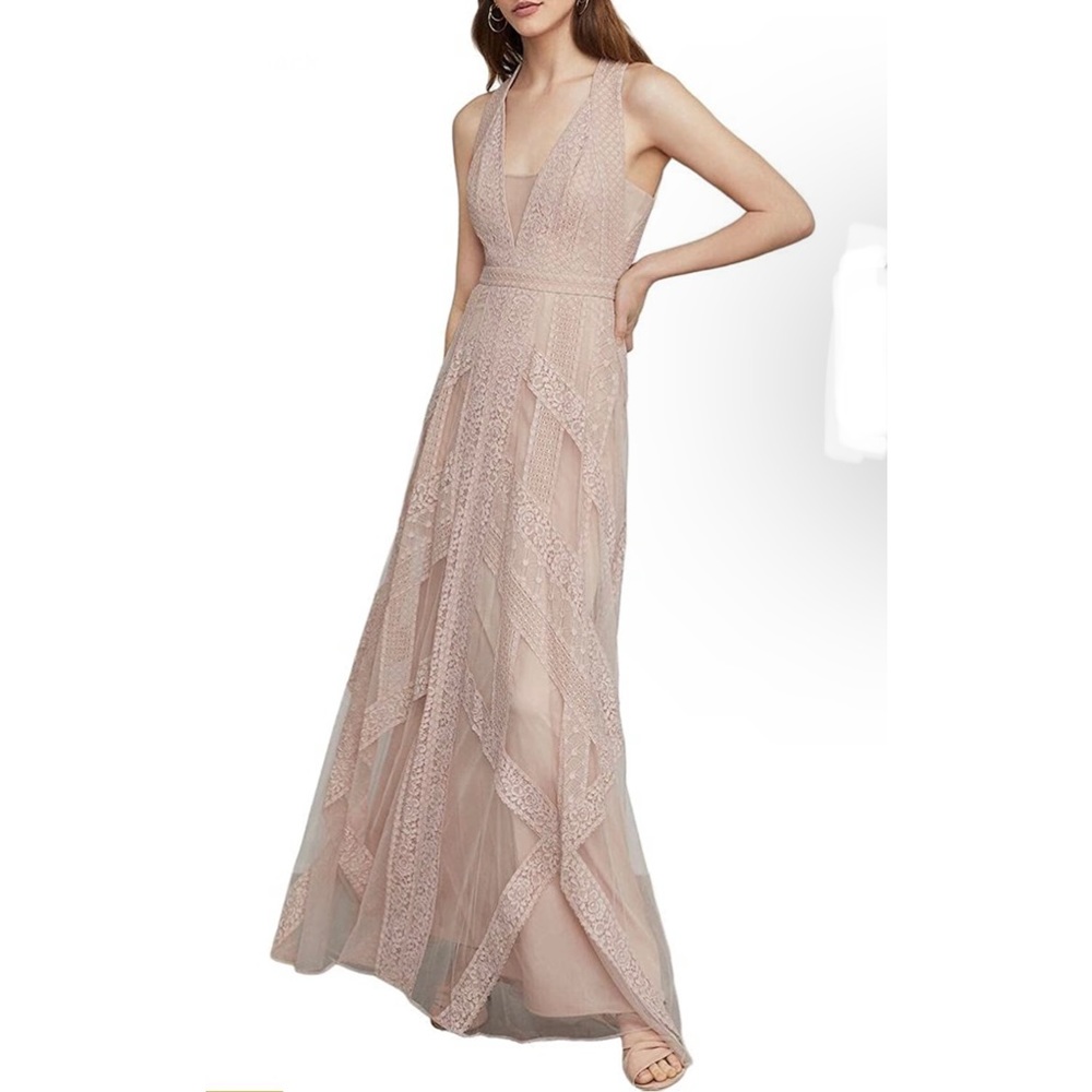 BCBGMAXAZRIA NUDE LACE/TULLE DRESS BEAUTIFUL!❤️ - Picture 1 of 6